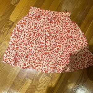 SHE+SKY Flowery Mini Skirt- Red, Beige, White (S)